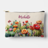 Pochette À Accessoires Beau Cactus Flower Avec Nom Petit (Recto)