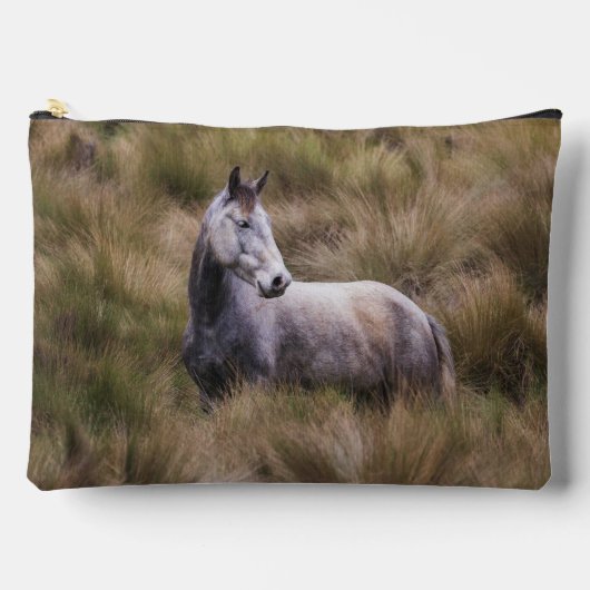 Pochette À Accessoires Beau cheval de couleur grise (Recto)