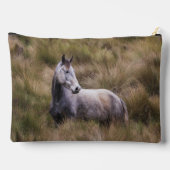 Pochette À Accessoires Beau cheval de couleur grise (Verso)