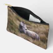 Pochette À Accessoires Beau Cheval Gris Colore (Ouvrir)