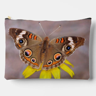 Pochette À Accessoires Beau papillon sur Fleur Jaune