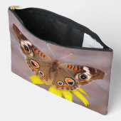 Pochette À Accessoires Beau papillon sur Fleur Jaune (Ouvrir)