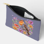 Pochette À Accessoires Beau Robin sur une branche de fleurs (Ouvrir)