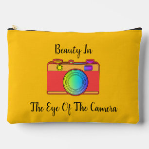 Pochette À Accessoires Beauté dans l'œil de la caméra jaune