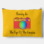 Pochette À Accessoires Beauté dans l'œil de la caméra jaune (Verso)