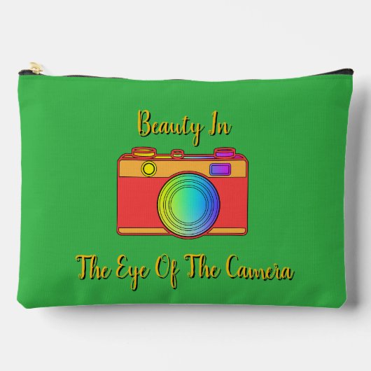 Pochette À Accessoires Beauté Dans L'Oeil De La Caméra Vert (Recto)