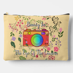 Pochette À Accessoires Beauté Dans L'œil De L'appareil Photo Floral Cosmé