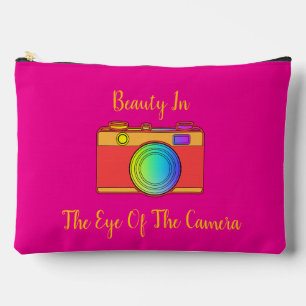 Pochette À Accessoires Beauté Dans L'œil De L'appareil Photo Rose Chaud C