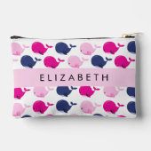 Pochette À Accessoires Beaux Baleines, Motif De Baleines, Votre Nom (Verso)