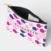 Pochette À Accessoires Beaux Baleines, Motif De Baleines, Votre Nom (Ouvrir)