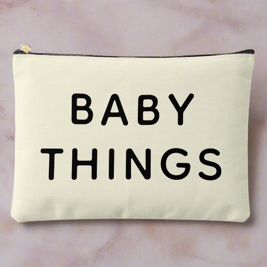 Pochette À Accessoires Bébé choses Essentials Black Script Neutral