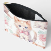 Pochette À Accessoires Bébé rose et blanc doux Imprimer (Ouvrir)