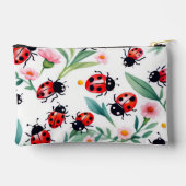 Pochette À Accessoires Bébés mignons et fleurs motif blanc (Verso)