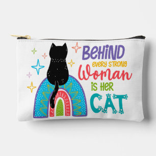Pochette À Accessoires Behind Every Strong Woman Is Her Cat