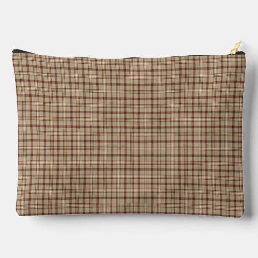 Pochette À Accessoires Beige Burgundy Plaid Classic Pattern (Verso)