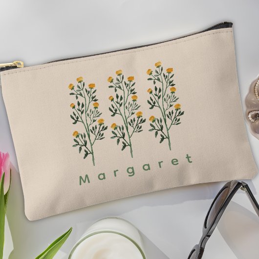 Pochette À Accessoires Beige Fleur sauvage Elégance Boho tendance