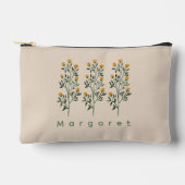 Pochette À Accessoires Beige Fleur sauvage Elégance Boho tendance (Recto)