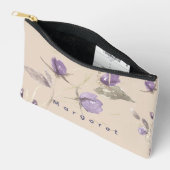 Pochette À Accessoires Beige violet Fleur sauvage Élégance Boho tendance (Ouvrir)