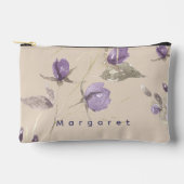 Pochette À Accessoires Beige violet Fleur sauvage Élégance Boho tendance (Recto)