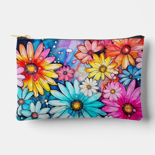 Pochette À Accessoires Belle Fleur De Faisée Abstraite (Recto)