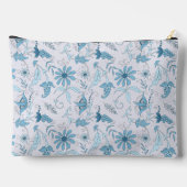 Pochette À Accessoires Belle Florale Bleue et Monogramme Rayé Bleu (Verso)