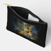 Pochette À Accessoires Belle fractale bleue et dorée (Ouvrir)