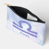 Pochette À Accessoires Belle Libra Astrologie Signe Personnalisé Violet (Ouvrir)