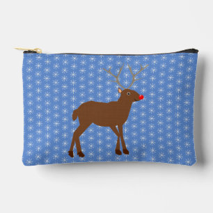 Pochette À Accessoires Belle renne de Noël avec nez rouge