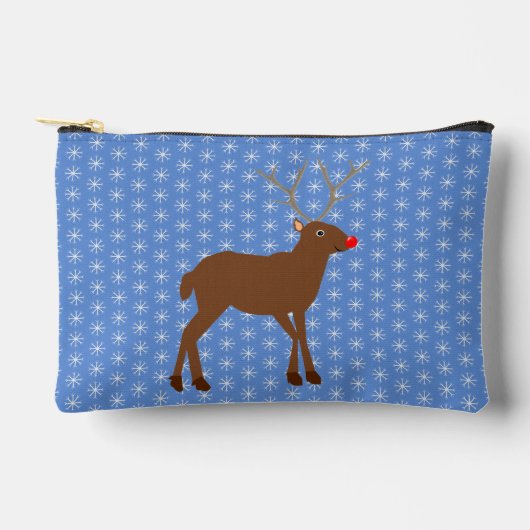 Pochette À Accessoires Belle renne de Noël avec nez rouge (Recto)