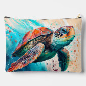 Pochette À Accessoires Belle tortue de mer de couleur natation (Verso)