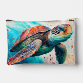 Pochette À Accessoires Belle tortue de mer de couleur natation (Verso)