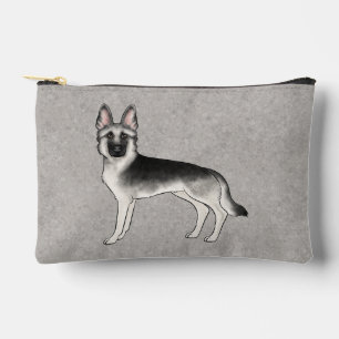 Pochette À Accessoires Berger allemand gris argenté Chien de dessin animé