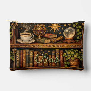 Pochette À Accessoires Bibliothèque céleste rétro livre amateur de café