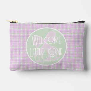 Pochette À Accessoires Bienvenue Petit nœud rose et lingette carreaux ros