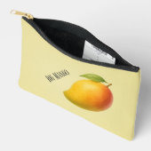Pochette À Accessoires Big Mango, Sweet Fruit and Name on Yellow (Ouvrir)