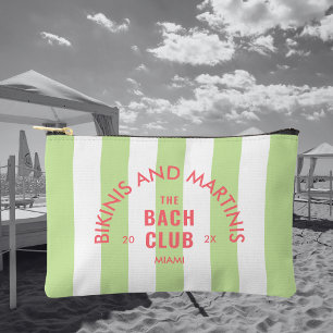Pochette À Accessoires Bikinis et Martinis Le Club Bach Rayure Verte