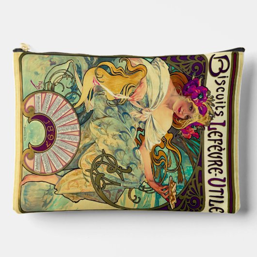 Pochette À Accessoires Biscuits Lefevre-Utile par Alphonse Mucha (1896) (Recto)