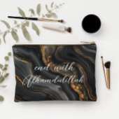 Pochette À Accessoires Bismillah Alhamdullilah Black Gold Agate