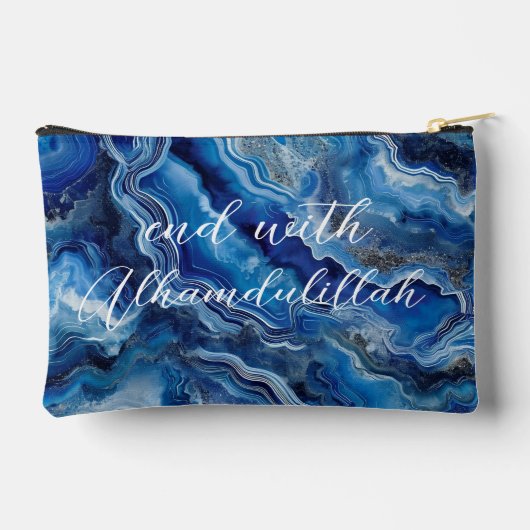 Pochette À Accessoires Bismillah Alhamdullilah Blue Agate (Verso)