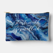 Pochette À Accessoires Bismillah Alhamdullilah Blue Agate (Recto)