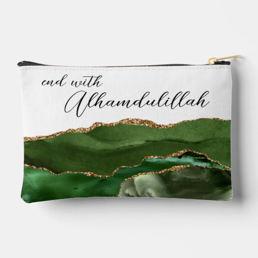 Pochette À Accessoires Bismillah Alhamdullilah Green Agate (Verso)