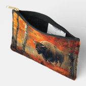 Pochette À Accessoires Bison dans l'artisanat boisé d'automne (Ouvrir)