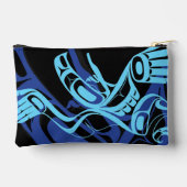 Pochette À Accessoires Black Blue Haida Eagle Thunder Bird Art autochtone (Verso)