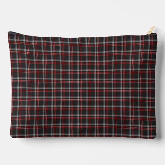 Pochette À Accessoires Black Burgundy Plaid Classic Pattern (Verso)