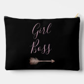 Pochette À Accessoires Black Elegant Script Girl Boss (Verso)