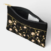 Pochette À Accessoires Black Flowers Pattern Pretty Girly Trendy (Ouvrir)