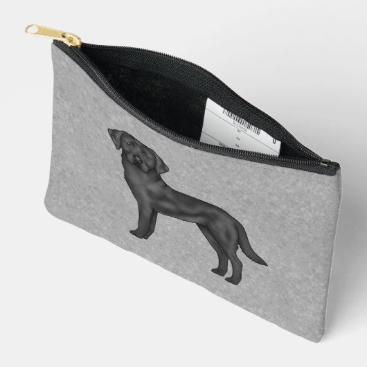 Pochette À Accessoires Black Labrador Retriever mignon Cartographie Lab C (Ouvrir)