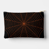Pochette À Accessoires Black orange spider web Halloween pattern (Verso)