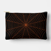 Pochette À Accessoires Black orange spider web Halloween pattern (Recto)