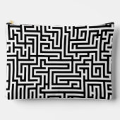 Pochette À Accessoires Black & White Labyrinth Maze Pattern (Recto)